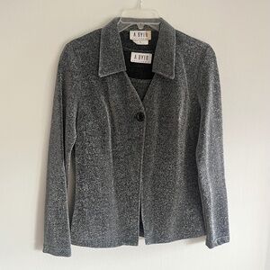 Y2k 90s Silver blouse and tank top set Medium